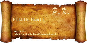 Pittik Kamil névjegykártya